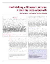 Do you feel the need to examine some previously written literature reviews on nursing before you begin writing an own piece? Pdf Undertaking A Literature Review A Step By Step Approach