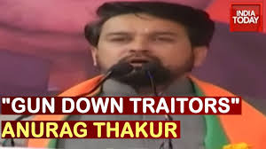 Finance minister nirmala sitharaman and minister of state for finance and corporate affairs anurag thakur arrived at parliament to present the budget at a time when india is. Gun Down Traitors Of Country Anurag Thakur S Open Provocation Caught On Camera Youtube