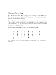 Numeric equivalents to roman alphabets are same in chaldean system of numerology and vedic numerology. Chaldean Numerology Pdf Numbers Esotericism