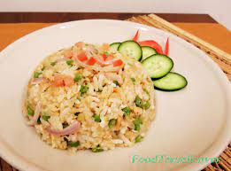 Salmon garlic fried rice with fried chicken. Otak Otak Fried Rice Food Travel Lover