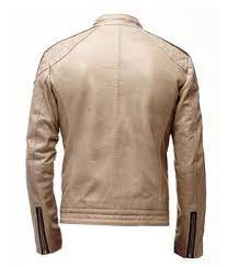 Mens Brown Stripped Beige Cafe Racer Leather Jacket Usa Jacket Leather Jacket Cafe Racer Leather Jacket Jackets Men Fashion