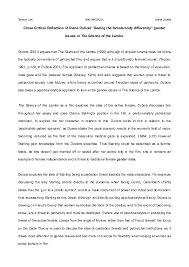 This is a good example of a reflection paper on a movie. Close Critical Reflection Of Diane Dubois Seeing The Female Body Differently Gender Issues In The Silence Of The Lambs Tamsin Lee Academia Edu
