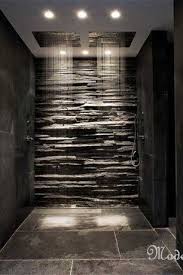 Modern Master Bathroom With Oregon Tile And Marble Brazilian Grey Slate Tile Handheld Shower Head Can Lights Stone Bathroom Modern House Design Man Cave Bathroom