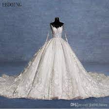 Luxury Long Sleeves Ball Gown Wedding Dresses Beaded 3d Floral Appliqued Saudi Ar Long Sleeve Ball Gown Wedding Dress Ball Gowns Wedding Wedding Dresses Beaded