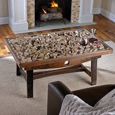 Collector S Display Top Coffee Table With Barrel Stave Legs In 2020 Barrel Coffee Table Whiskey Barrel Coffee Table Wine Cork Table