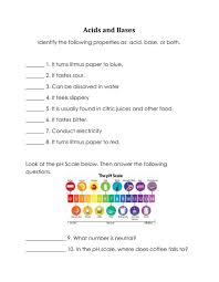 Solve the following ph calculations. Acids And Bases Worksheet