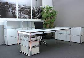 Die richtige höhe des tisches. Usm Haller Schreibtisch Kunstharz Perlgrau 175 X 100 Cm Schreibtische Usm Haller Designklassiker Sebworld De