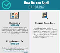 Correct Spelling For Barbara Infographic Spellchecker Net