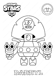 Brawl stars is a mobile game developed by supercell in 2018. Brawl Stars Darryl Coloring Page Free Printable Coloring Pages For Kids