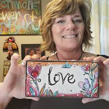 Two Word Bricks, Garden Bricks, Painted Bricks