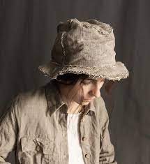 Summer Natural Grey Hat Shadow Sackcloth Natural Linen Etsy Hats Boho Men Linen Men