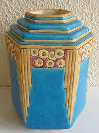 A2191 Rare Vase Art Deco A 6 Pans En Longwy Mode Art Deco Art Deco Motif Art Deco