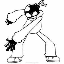 Friday Night Funkin Coloring Pages Whitty Lineart In 2021 Friday Night Funkin Coloring Pages