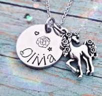 Personalized Unicorn Necklace: Rose Charm, Stainless Steel ...