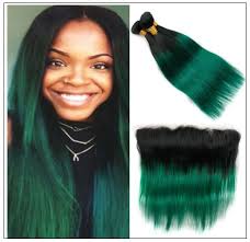 Grab some baking soda, mix it with water into a paste, and massage it into affected areas. Straight Ombre Pre Colored 2 Tone Green Human Hair Bundles With Frontal