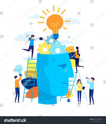 Vector Creative Illustration Of Business Graphics The Company Is Engaged In Joint Search For Business Graphics Creative Illustration Brochure Design Template