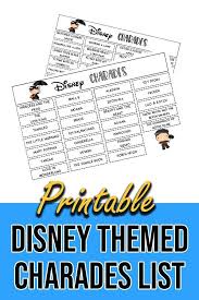 Printable Disney Themed Charades Game For Kids Charades For Kids Games For Kids Charades Game