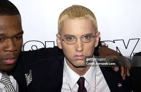 Recording artists 50 Cent and Eminem attend the launch of Shade 45, a...  News Photo