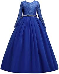 Amazon Com Girls Princess Wedding Dress 4 13 Years Old Children Girls Kid Clothes Long Sleeve Flower Lace Gown Pageant Dress Clothing Order from our new the value of femininity is far above a frame;