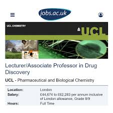 One Lecturer And Two Associate Professor Positions In Drug Discovery At University College London Uk International Natural Product Sciences Taskforce In 2020 University College London Drug Discovery Biological Chemistry