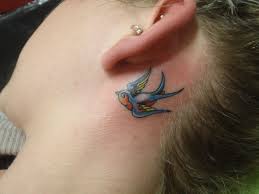 Bird Tattoo Behind Ear For Guys Blue Small Bird Tattoo Behind Ear Little Bird Tattoos Behind Ear Tattoo Bluebird Tattoo