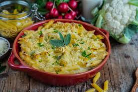 Blumenkohl mit käse überbacken | frag blumenkohl überbacken. Gesunder Blumenkohl Pasta Auflauf Fettarm Vegan Mrs Flury