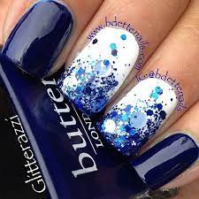 Lake in a beautiful navy blue by butter london with gold eclipse. 40 Blue Nail Art Ideas For Creative Juice