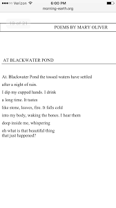 Mary Oliver Black Water Pond Water Pond Mary Oliver Blackwater