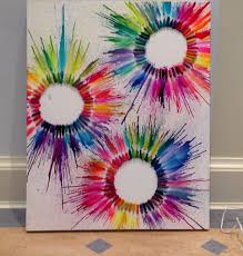 Rainbow Circles Crayon Art Crayon Art Diy Crayon Canvas Art Diy Art Projects