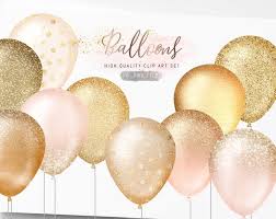 Gold Balloons Clipart Glitter Balloons Clip Art Sparkle Etsy Glitter Balloons Pastel Balloons Balloon Clipart