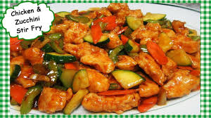 In a measuring cup, combine transfer the chicken to a warmed platter. Spicy Chinese Chicken And Zucchini Stir Fry Recipe Youtube