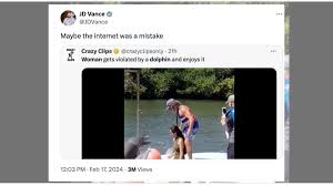 JD Vance Reposted Image Captioned, Woman Gets Violated By Dolphin and  Enjoys It? | Snopes.com