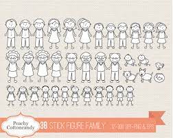 Buy 2 Get 1 Free 38 Stick Figure Family Clipart Stick Figure Stick Figure Family Stick Figures Clip Art