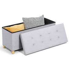 Notre transporteur se chargera de récupérer votre canapé, lit, bureau … à votre domicile. Banc Coffre Rangement Sur Pied 100 Cm En Tissu Gris Clair