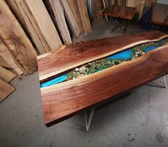 River rat table 16 x 68 $ 379.00 select options; Walnut Live Edge Custom River Dining Table With Geometric Legs Anglewood Live Edge Custom Furniture Toronto