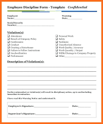 Employee Disciplinary Action Notice Form Example Write Up Template ...