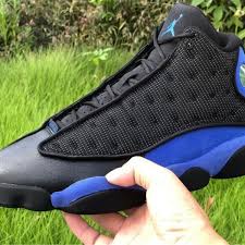 Nike Air Jordan 13 Black Hyper Royal Basketball Shoes 414571 040 In 2020 Air Jordans Black And White Man Jordan 13