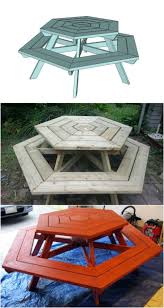 Gorgeous Diy Hexagon Picnic Table Diy Picnic Table Diy Backyard Patio Backyard Patio