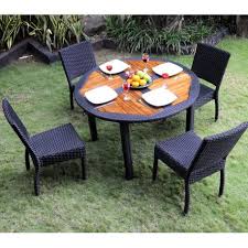 Ouvrez les portes du plus beau magasin du web ! Ensemble Table Ronde De Jardin En Teck Et Chaises De Jardin En Resine
