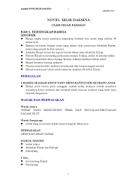 Novel silir daksina bab 2: Nota Novel Silir Daksina Lengkap