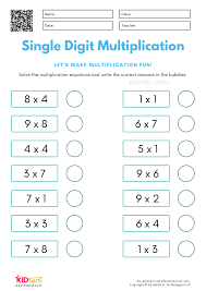 single digit multiplication worksheets for kids kidpid