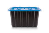 Heavy Duty Stackable Storage Box with Lid  45-L  Black Blue Mastercraft