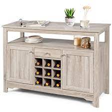 The broad categories of storage dining table at alibaba.com take into account different users' needs and incorporate storage dining table with colors and sizes that blend seamlessly with other home decors and furniture. Buy Giantex Buffet Server Sideboard Console Table Wood Dining Table Cupboard Table With 2 Cabinets 1 Drawer And 9 Wine Cabinets Storage Organizer Kitchen And Dining Room Gray Online In Indonesia B082y8gn75