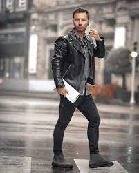 34 Incredible Fall Outfit Ideas For Handsome Men Leather Jacket Men Leather Jacket Outfit Men Leather Jacket