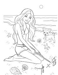 Beach Barbie Coloring Page Free Barbie Coloring Pages Barbie Coloring Disney Coloring Pages