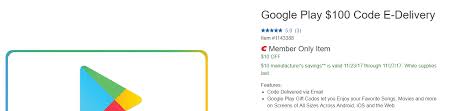 The gift card allows the user to manage the balance with an id number and use it until the total gift amount is. Expired Costco Com 100 Google Play Giftcard For 82 99 Doctor Of Credit