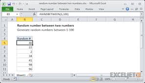 Excel Formula Random Number Between Two Numbers Exceljet