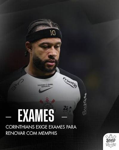⚫⚪ | O Corinthians exige exames m&eacute;dicos na chegada do atacante Memphis Depay ao Brasil para destravar a renova&ccedil;&atilde;o contratual por dois anos, apesar de o jogador j&aacute; ter aceitado a proposta.