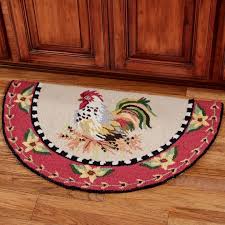 black and red rooster kitchen rugs