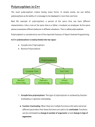 Time and work effort is reduced in addition to making future maintenance easier. Polymorphism In C Inheritance Object Oriented Programming Class Computer Programming